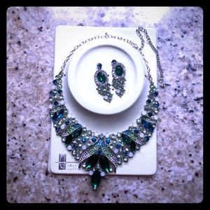 Statement Crystal Necklace and Earrings